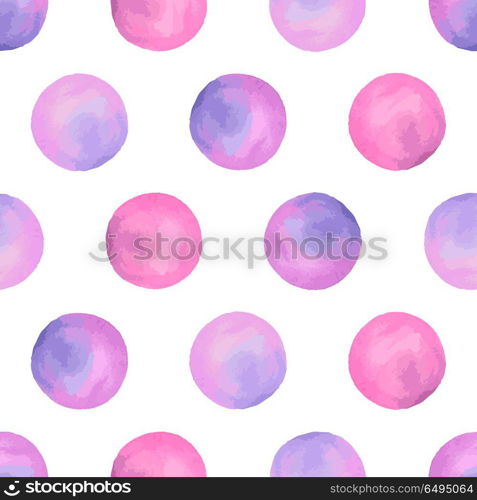 Aquarelle violet seamless pattern with circles.. Aquarelle violet seamless pattern with circles. Watercolor background.