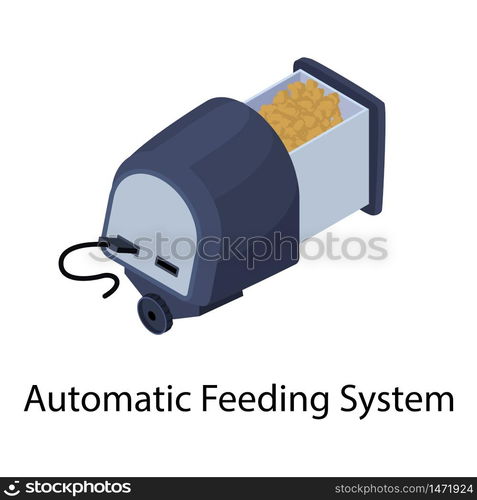 Aquarium automatic feeding system icon. Isometric of aquarium automatic feeding system vector icon for web design isolated on white background. Aquarium automatic feeding system icon, isometric style