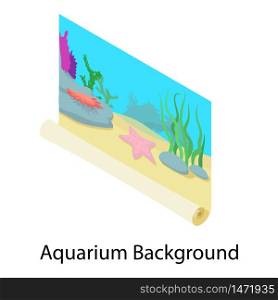Aquarium background icon. Isometric of aquarium background vector icon for web design isolated on white background. Aquarium background icon, isometric style