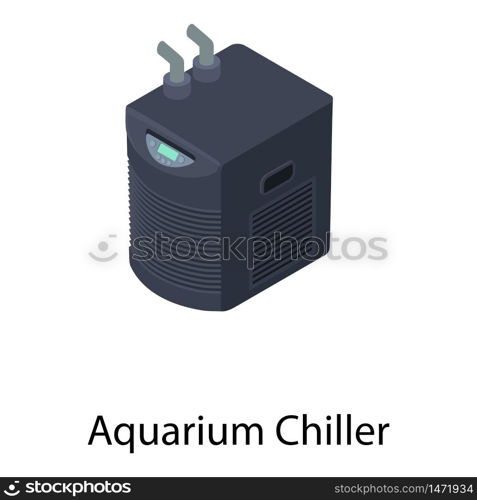Aquarium chiller icon. Isometric of aquarium chiller vector icon for web design isolated on white background. Aquarium chiller icon, isometric style