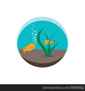aquarium underwater fish and plants illustration