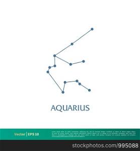 Aquarius - Constellation Star Icon Vector Logo Template Illustration Design. Vector EPS 10.