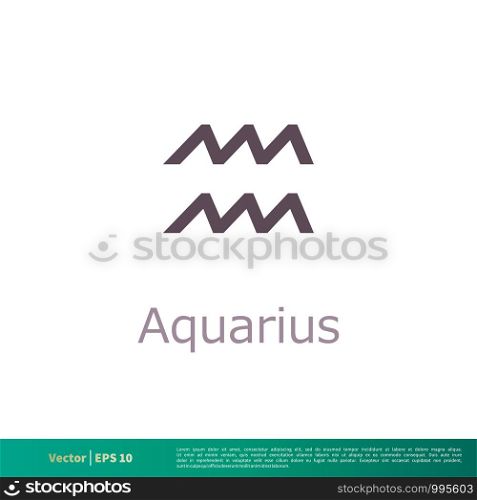Aquarius - Zodiac Sign Icon Vector Logo Template Illustration Design. Vector EPS 10.