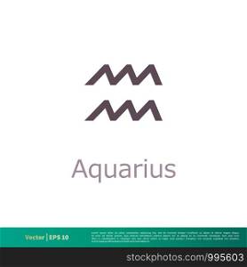 Aquarius - Zodiac Sign Icon Vector Logo Template Illustration Design. Vector EPS 10.