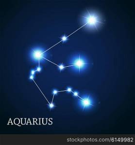 Aquarius Zodiac Sign of the Beautiful Bright Stars Vector Illustration EPS10. Aquarius Zodiac Sign of the Beautiful Bright Stars Vector Illust