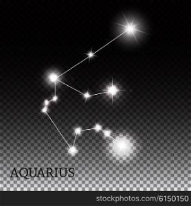 Aquarius Zodiac Sign of the Beautiful Bright Stars Vector Illustration EPS10. Aquarius Zodiac Sign of the Beautiful Bright Stars Vector Illust