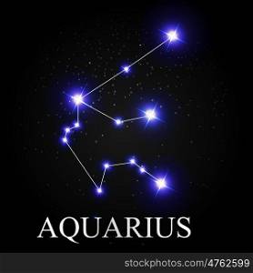 Aquarius Zodiac Sign with Beautiful Bright Stars on the Background of Cosmic Sky Vector Illustration EPS10. Aquarius Zodiac Sign with Beautiful Bright Stars on the Backgrou