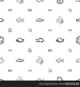 Aquatic icons pattern seamless white background Vector Image