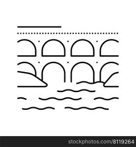 aqueduct construction li≠icon vector. aqueduct construction sign. isolated contour symbol black illustration. aqueduct construction li≠icon vector illustration