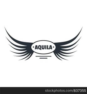 Aquila wing logo. Simple illustration of aquila wing vector logo for web. Aquila wing logo, simple gray style