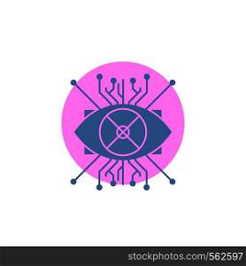 Ar, augmentation, cyber, eye, lens Glyph Icon.. Vector EPS10 Abstract Template background