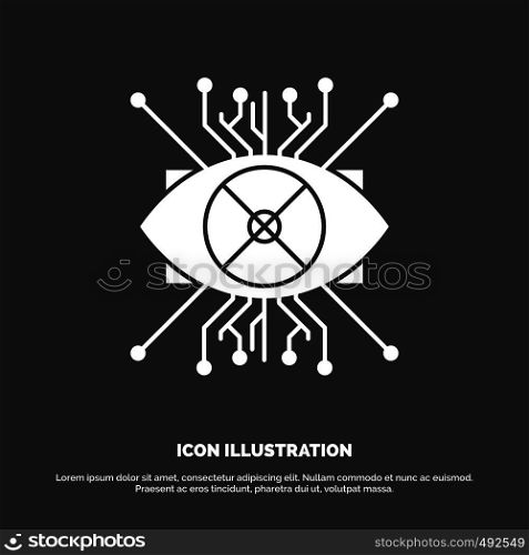 Ar, augmentation, cyber, eye, lens Icon. glyph vector symbol for UI and UX, website or mobile application. Vector EPS10 Abstract Template background