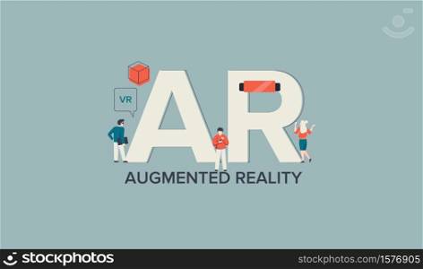 AR augmented virtual reality. Modern digital technology visual applications assistance in business corporate solutions creative graphic form used in gadeets vr vector entertainment work concept.. AR augmented virtual reality. Modern digital technology visual applications assistance in business corporate.