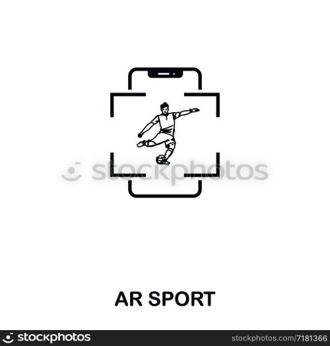 Ar Sport icon. Mobile app, printing, web site icon. Simple element sing. Monochrome Ar Sport icon illustration. Ar Sport icon. Mobile app, printing, web site icon. Simple element sing. Monochrome Ar Sport icon illustration.