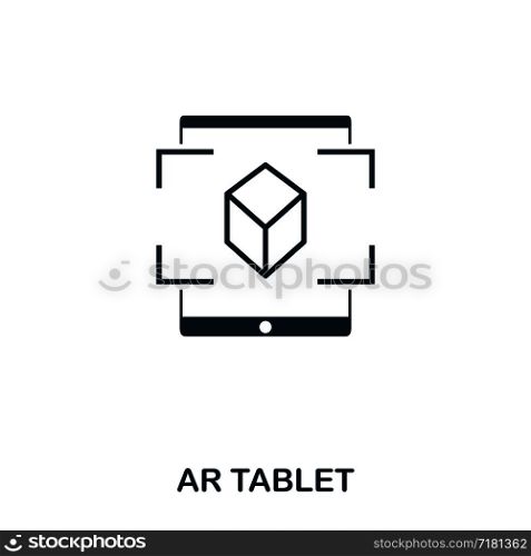 Ar Tablet icon. Mobile app, printing, web site icon. Simple element sing. Monochrome Ar Tablet icon illustration. Ar Tablet icon. Mobile app, printing, web site icon. Simple element sing. Monochrome Ar Tablet icon illustration.