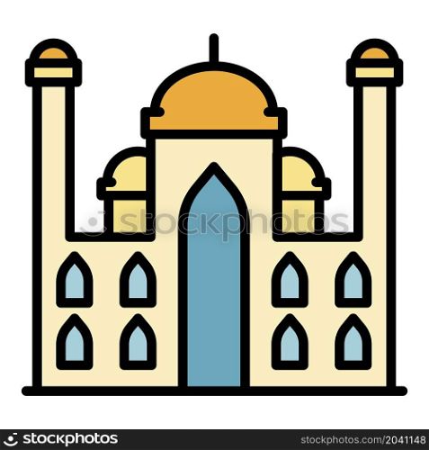 Arab palace icon. Outline arab palace vector icon color flat isolated. Arab palace icon color outline vector