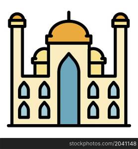 Arab palace icon. Outline arab palace vector icon color flat isolated. Arab palace icon color outline vector