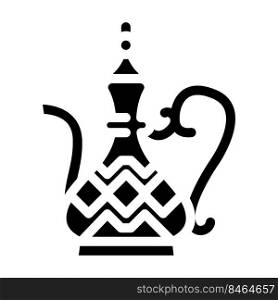 arab vintage jug glyph icon vector. arab vintage jug sign. isolated symbol illustration. arab vintage jug glyph icon vector illustration
