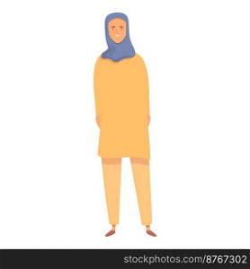 Arab woman icon cartoon vector. Muslim fashion. Saudi girl. Arab woman icon cartoon vector. Muslim fashion
