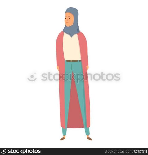 Arab woman icon cartoon vector. Muslim fashion. Women hijab. Arab woman icon cartoon vector. Muslim fashion