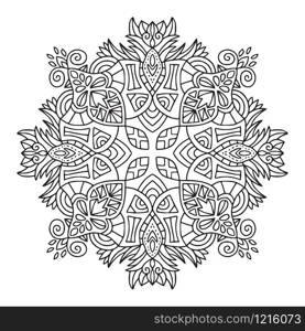 Arabesque Mandala. Linear ornament pattern. Coloring book page. Ornamental Mandala. Linear ornament pattern. Coloring book page.