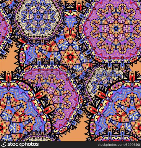Arabesque seamless pattern. Seamless Pattern Circle Ornament. Mandala Vector Circle Ornament, Design Element
