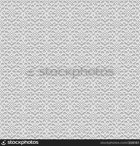 Arabesque vector pattern on light grey background. Arabesque pattern