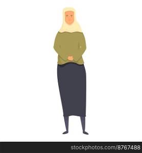 Arabian fashion icon cartoon vector. Muslim hijab. Asian islam. Arabian fashion icon cartoon vector. Muslim hijab