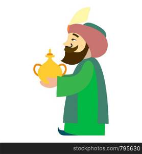 Arabian king Balthazar icon. Cartoon of arabian king Balthazar vector icon for web design isolated on white background. Arabian king Balthazar icon, cartoon style