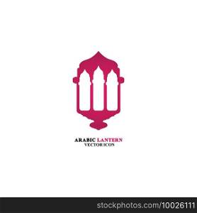 Arabian lantern for ramadan icon flat style. Isolated on white background. illustration.