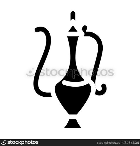 arabian pot glyph icon vector. arabian pot sign. isolated symbol illustration. arabian pot glyph icon vector illustration