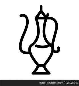arabian pot line icon vector. arabian pot sign. isolated contour symbol black illustration. arabian pot line icon vector illustration
