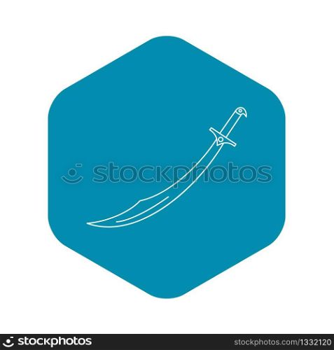 Arabian scimitar icon. Outline illustration of arabian scimitar vector icon for web. Arabian scimitar icon, outline style
