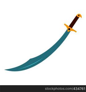 Arabian scimitar sword icon flat isolated on white background vector illustration. Arabian scimitar sword icon isolated