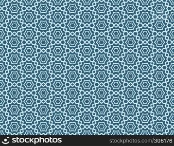 Arabic Abstract Seamless Ornament, blue line vector background. Arabic Abstract Seamless Ornament