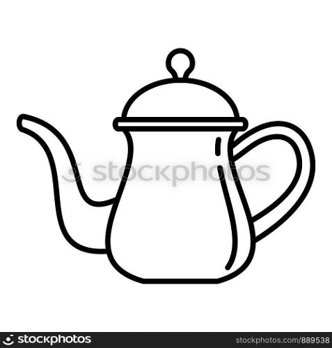 Arabic coffee pot icon. Outline arabic coffee pot vector icon for web design isolated on white background. Arabic coffee pot icon, outline style