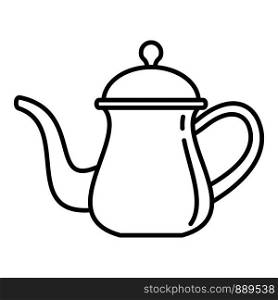 Arabic coffee pot icon. Outline arabic coffee pot vector icon for web design isolated on white background. Arabic coffee pot icon, outline style