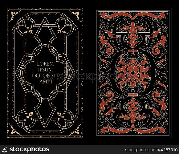 Arabic decoration on book covers. Vector illustration.