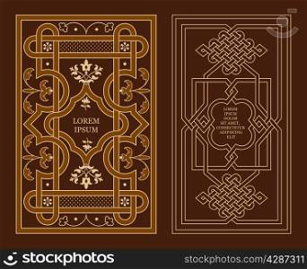 Arabic decoration on book covers. Vector illustration.