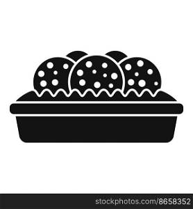 Arabic falafel icon simple vector. Cooking plate. Vegan salad. Arabic falafel icon simple vector. Cooking plate