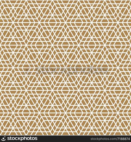 Arabic geometric ornament based on traditional arabic art. Muslim mosaic.Brown background.Average thickness lines.. Seamless arabic geometric ornament.Brown color backround.Average thickness lines
