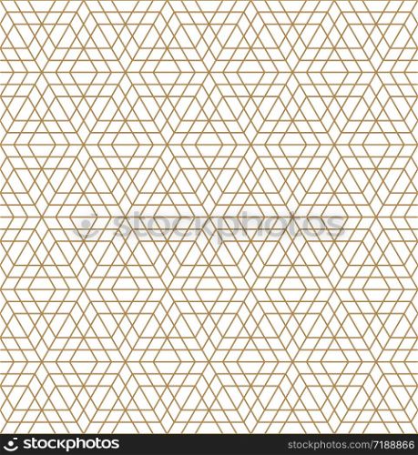 Arabic geometric ornament based on traditional arabic art. Muslim mosaic.Brown color medium thickness lines.. Seamless arabic geometric ornament in brown color.