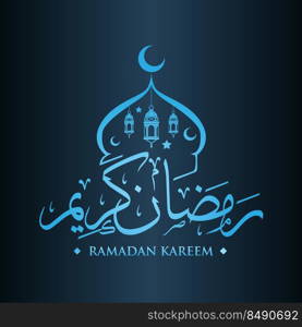 Arabic Islamic calligraphy of Ramadan Kareem Islamic background. Ramadan holiday. Vector illustration