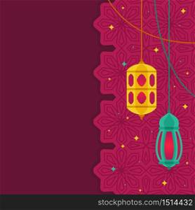 Arabic Islamic Lantern for Ramadan Kareem Eid Mubarak Background