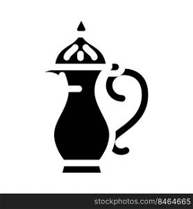 arabic jug souvenir glyph icon vector. arabic jug souvenir sign. isolated symbol illustration. arabic jug souvenir glyph icon vector illustration