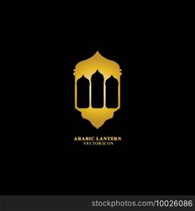 Arabic lantern flat icons set. Ramadan lantern sign for mobile application. Muslim decoration symbol. Eastern traditional culture vector illustration isolated on Black background.