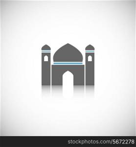 Arabic mosque traditional building icon isolated on white background vector illustration