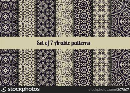 Arabic or muslim patterns set for backgrounds and textures. Arabic patterns set