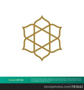 Arabic Ornamental Star Flower Icon Vector Logo Template Illustration Design. Vector EPS 10.