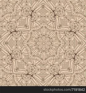 Arabic seamless beige pattern. Vector doodle background. Boho pattern of lines. Arabic seamless beige pattern.